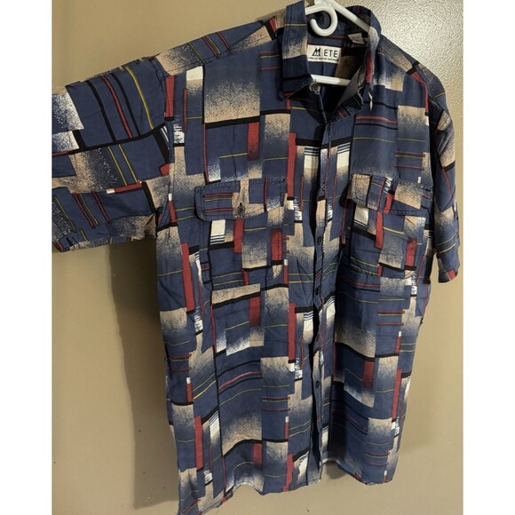Men’s Vintage ETE 100% Silk Button Up Shirt Size XL - Picture 1 of 6